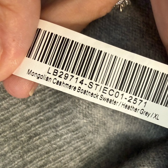 Quince Mongolian Cashmere Boatneck Sweater Heather Grey Long Sleeve Top Size XL - Picture 10 of 12